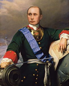 Photo-illustration; Painting of Peter the Great: Getty; Putin: Sergei Guneyev / RIA-Novosti for TIME