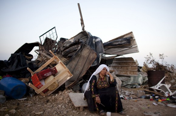 A Bedouin woman after an Israeli demolition